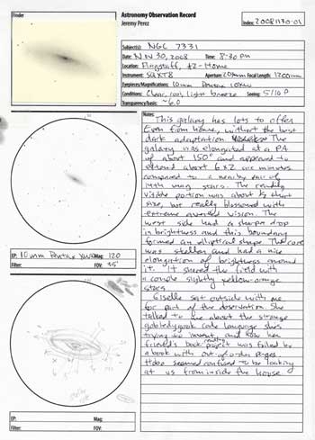 Observing Log of NGC 7331