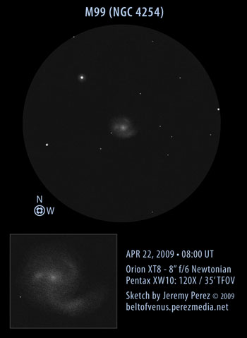 Sketch of Messier 99 (M99 / NGC 4254)