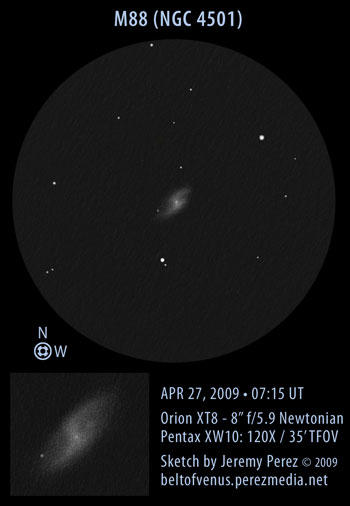 Sketch of Messier 88 (M88 / NGC 4501)
