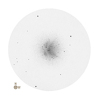 Negative Sketch of Messier 3 (M3 / NGC 5272)