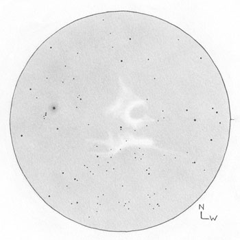 Negative Sketch of Barnard 142/143 (B142, B143 / Triple Cave Nebula / Barnard's E)