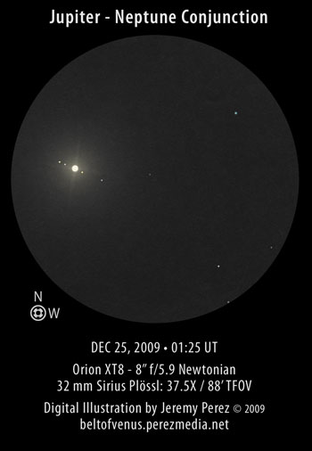 Digital Illustration: Jupiter-Neptune Conjunction