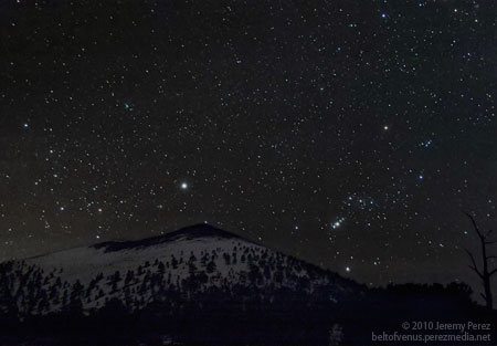 Photo of Orion and Canis Major over Sunset Crater