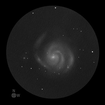 Inverted, Positive Sketch of Messier 101