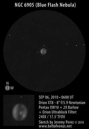 Sketch of NGC 6905 (The Blue Flash Nebula)