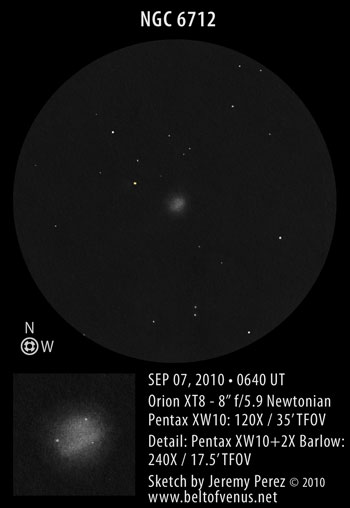 Sketch of NGC 6712 - 120X and 240X
