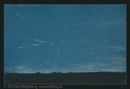 Sketch of 2010 Perseids by Roel Weijenberg