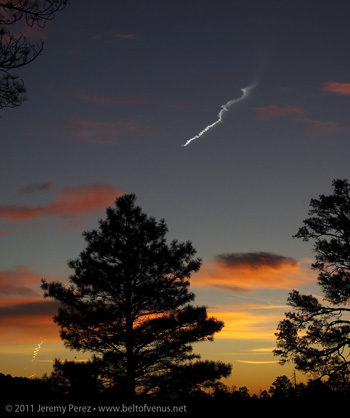 Photograph of Juno Target Missile contrails