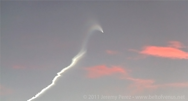 Photograph of Juno Target Missile exiting atmosphere