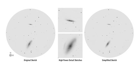 Original Negative Sketch of Messier 81 and Messier 82