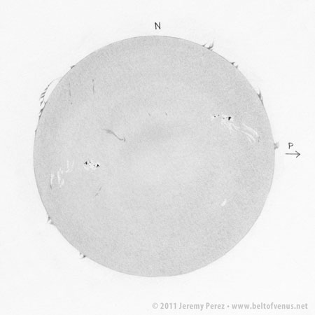 Sketch of the Sun in H-Alpha