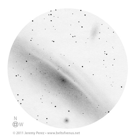 Original negative sketch of Messier 31 and Companions