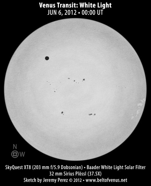 Venus Transit - White Light Sketch