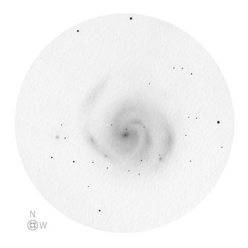 Original Pencil Sketch of Messier 101