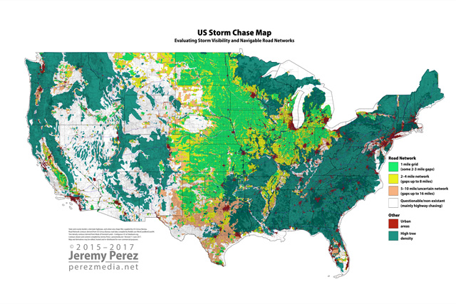 US Chase Map 11 June 2017 - with forest